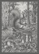 Serviette - Tesori del Bosco - Anthracite - NO Aida