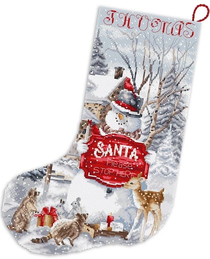 Veuillez vous arrêter ici - Chaussette de Noël