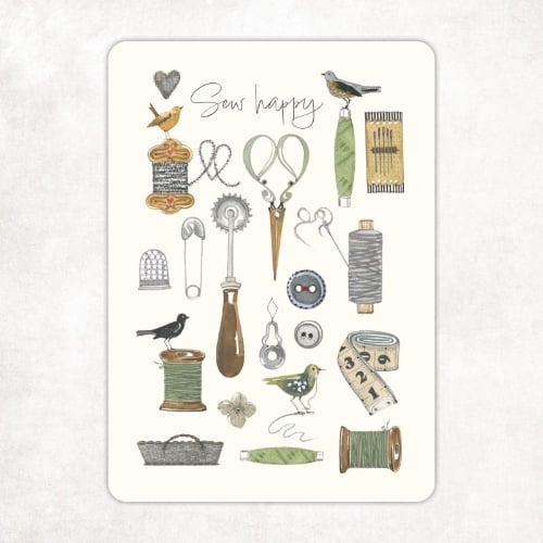 Carte postale « Sew Happy »