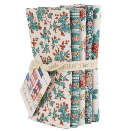 Tilda Village Life Fat Quarter Bundle Petrol/Teal