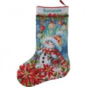 Bonhomme de neige en fleurs