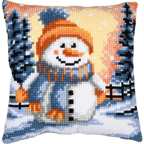 Coussin - Petit bonhomme de neige frileux