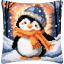 Coussin - Petit pingouin frileux