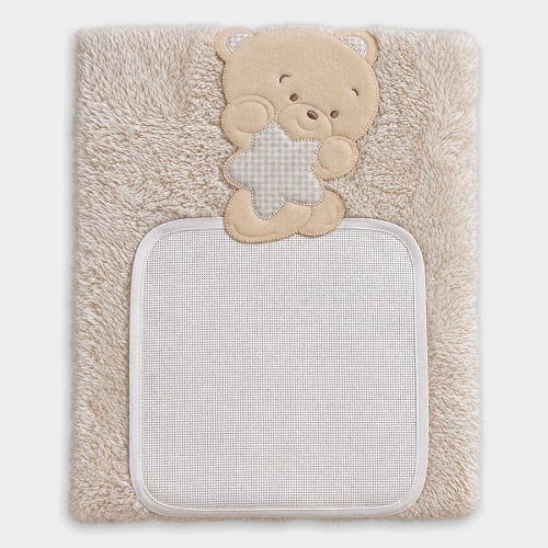 Couverture en polaire - Ourson - Crème